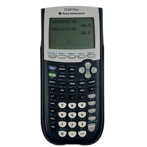 Texas Instruments TI-84 Plus Graphing Calculator Black Silver with Slide Cover